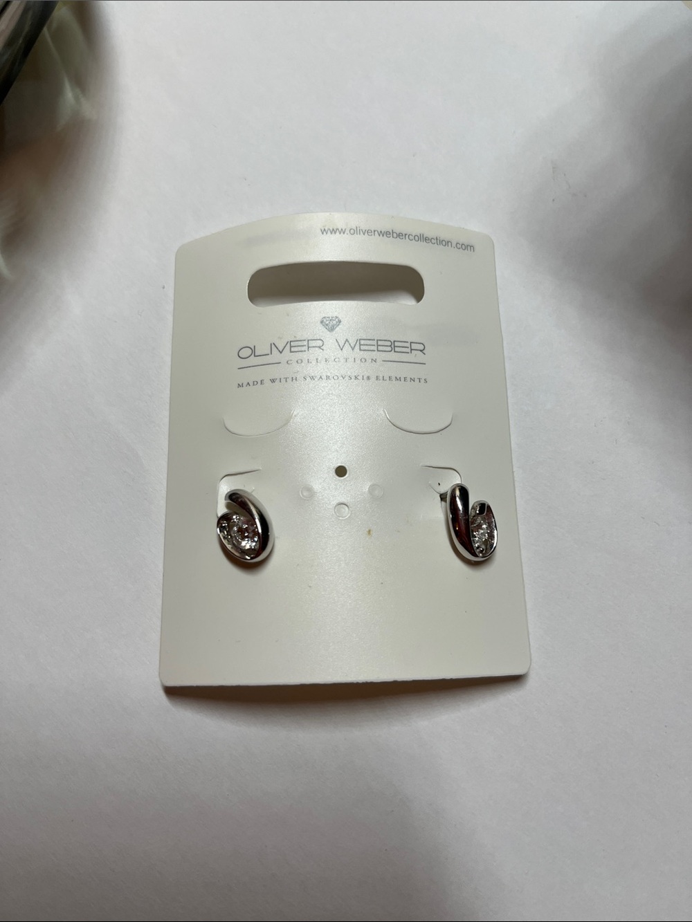 NWT Oliver Weber Collection Swarovski Element silver earrings
